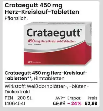 REWE Crataegutt herz-kreislauf-tabletten filmtabletten Angebot