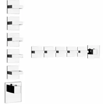 ManoMano Rettangolo, Fertigmontageset mit 5 separaten Wegen, einzelne Rosetten, 43220, Farbe: Chrom - 43220031 - Gessi Angebot