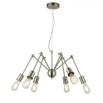 ManoMano Searchlight - Mantis - 6 Light Multi Arm Anhänger Satin Silber, E27 Angebot