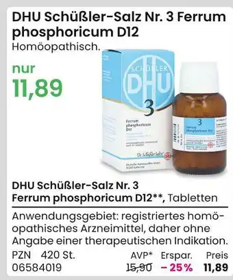 REWE Dhu schüßler-salz nr. 3 ferrum phosphoricum d12 Angebot