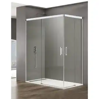 ManoMano Basic Duschkabine 2+2 ohne Bodenprofil 5 Farben 2 Glasarten 6mm in Aluminium Kombi-profil 90x70 cm Transparentes glas - Allst Angebot