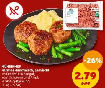 PENNY MÜHLENHOF Frisches Hackfleisch, gemischt 500 g Packung Angebot