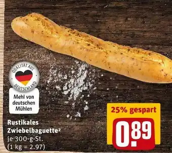 REWE Brot & mehr rustikales zwiebelbaguette Angebot