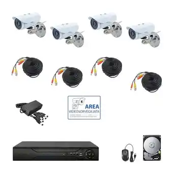 ManoMano Videoüberwachung kit ahd ip cloud dvr 4 kanäle 4 kameras hd infrarot 2 mpx hd 1 tb Angebot