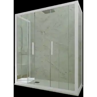 ManoMano 3-seitige Duschkabine 75x140x75 Klarglas Weiß Star Trio Angebot