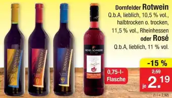 Zimmermann Dornfelder Rotwein oder Rosé 0,75 L Flasche Angebot