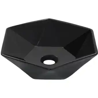 ManoMano Waschbecken Aufsatzwaschbecken - Waschtisch 41 x 36,5 x 12 cm Keramik Schwarz BV699530 - BonneVie Angebot