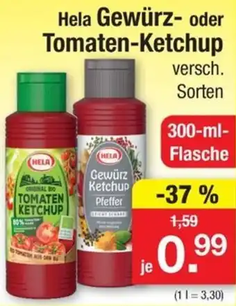 Zimmermann Hela Gewürz oder Tomaten-Ketchup 300 ml Flasche Angebot