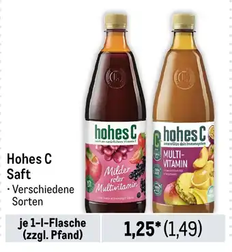 METRO Hohes C Saft Verschiedene Sorten je 1-I-Flasche Angebot