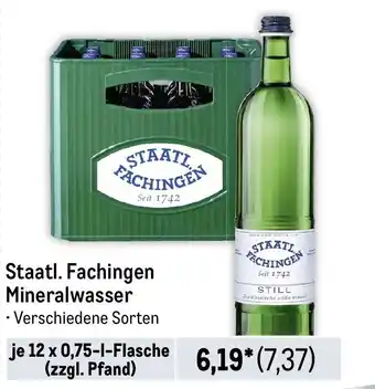 METRO Staatl. Fachingen Mineralwasser je 12 x 0,75-1-Flasche Angebot