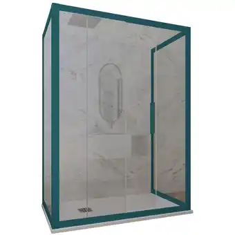 ManoMano 3-seitige Duschkabine 80x150x80 Klarglas Grün Night Watch Deco Trio Angebot