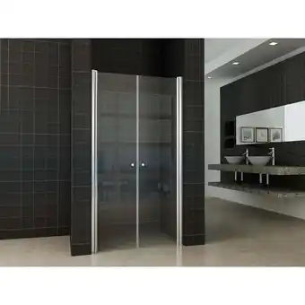 ManoMano Flip 2-teilige Duschtür Pendeltür Nische 100x200 cm Dusche Duschabtrennung Duschtrennwand Aluminium Nanoglas - Saqu Angebot