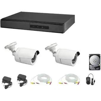 ManoMano Videoüberwachung kit ahd cloud dvr 4 kanäle 2 kameras 5 mpx hd 1 tb kabel Angebot