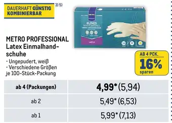 METRO METRO PROFESSIONAL Latex Einmalhandschuhe je 100-Stück-Packung Angebot