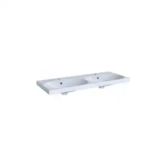 ManoMano Acanto Doppelwaschtisch 500627, 2 Hahnlöcher, mit Überlauf, 1200x480mm, Farbe: Weiß - 500.627.01.2 - Keramag Angebot