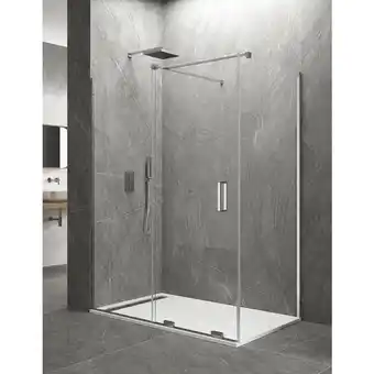 ManoMano Keres Duschwand - Duschkabine 1+1 Mit Fester Seite ohne Unter- und Oberprofil Glas 8 mm 150x80 cm Senkrecht Stabilisierungsst Angebot