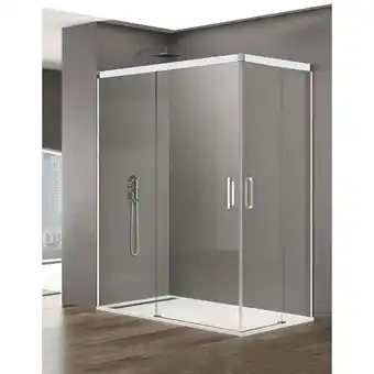 ManoMano Basic Duschkabine 2+2 ohne Bodenprofil 5 Farben 2 Glasarten 6mm in Aluminium Weißes-profil 90x80 cm Transparentes glas - Alls Angebot