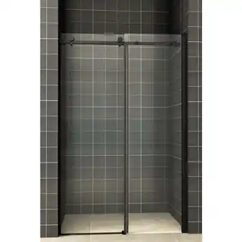 ManoMano Roll Duschtür Schiebetür Helder nanoglas 110x200cm Dusche Duschabtrennung Duschtrennwand Matttschwarz - Saqu Angebot