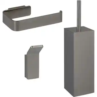 ManoMano Ben Torgetto 3-teiliges Toiletten-Set Gebürstetes Schwarz - Gebürstet Schwarz Angebot