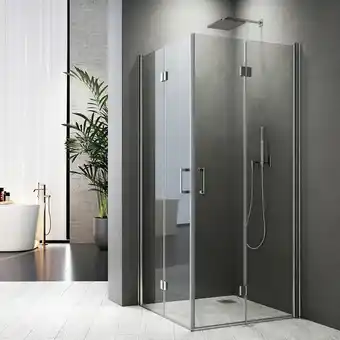 ManoMano Duschkabine Eckeinstieg 120x100cm Duschabtrennung Falttür Dusche Duschwand Eckdusche 6mm esg Glas mit Nano 195cm Angebot