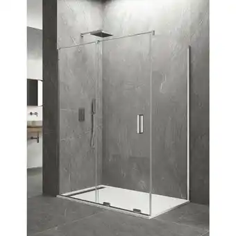 ManoMano ALLSTONE KERES Duschwand - Duschkabine 1+1 Mit Fester Seite ohne Unter- und Oberprofil Glas 8 mm 130x75 cm Parallele Stabilis Angebot