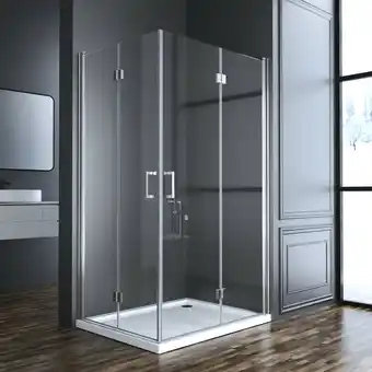 ManoMano Boromal Duschkabine Falttür Eckeinstieg duschabtrennung glas Duschwand Dusche NANO ESG 75x90/90x75 Angebot