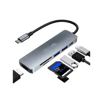 ManoMano Trade Shop Traesio - smart hub typ c 7-IN-1 typ-c stromversorgung hdmi 3 usb sd micro sd Q-HU91 Angebot