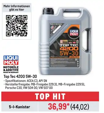 METRO LIQUI MOLY Top Tec 4200 5W-30 5-I-Kanister Angebot