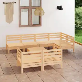 ManoMano 8-tlg. Garten-Lounge-Set, Gartenmöbel, Sitzgruppe Gartenset Massivholz Kiefer LLOAQ251695 Maisonchic Angebot