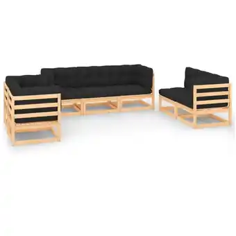 ManoMano 7-tlg. Garten-Lounge-Set, Gartenmöbel, Sitzgruppe Gartenset mit Kissen Kiefer Massivholz LLOAQ672979 Maisonchic Angebot