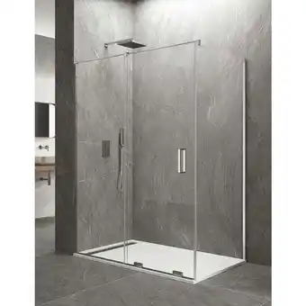 ManoMano Keres Duschwand - Duschkabine 1+1 Mit Fester Seite ohne Unter- und Oberprofil Glas 8 mm 170x90 cm Parallele Stabilisierungsst Angebot