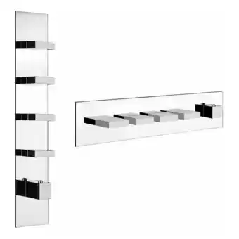 ManoMano Gessi Rettangolo, Fertigmontageset mit 4 separaten Wegen, eine Rosette, 43028, Farbe: Metall Schwarz gebürstet PVD - 43028707 Angebot