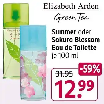 Rossmann Elizabeth Arden Green Tea Summer oder Sakura Blossom Eau de Toilette 100 ml Angebot