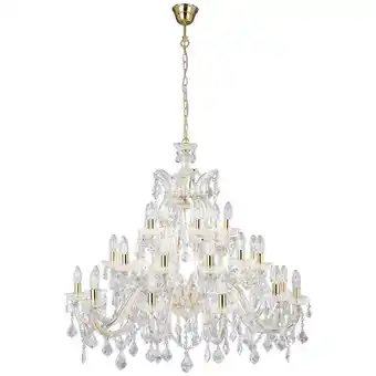 ManoMano Marie Therese - 30 Light Crystal Kronleuchter aus poliertem Messing, E14 - Searchlight Angebot