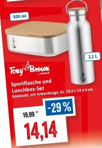 Stolz Tony Brown Sportflasche und Lunchbox-Set Angebot