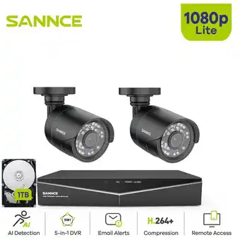 ManoMano Videoüberwachungsset 8 Kanäle dvr 2MP Kamera Intelligente ir Nachtsicht Wetterfestes cctv Sicherheitssystem - Sannce Angebot