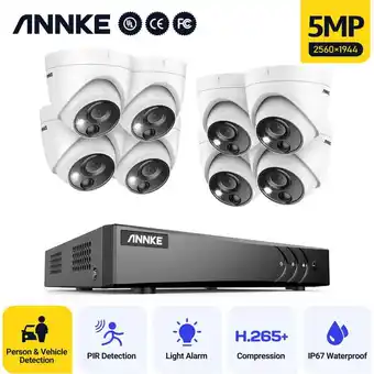 ManoMano Annke 5MP hd 5-in-1 8CH DVR-Überwachungskamerasystem mit 8 5MP PIR-Außenkameras - Festplatte nicht im Lieferumfang enthalten Angebot