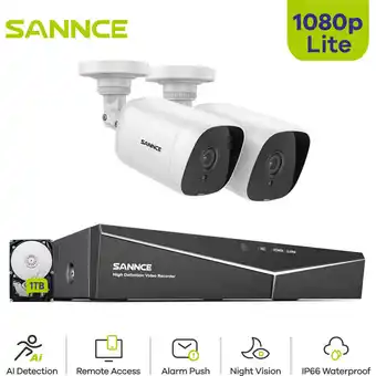 ManoMano Berwachungskamera Set 8CH 1080N Fernzugriff dvr 2×TVI 1080P Bullet Kamera ir Nachtsicht Wasserdichte IP66 -1TB hdd - Sannce Angebot