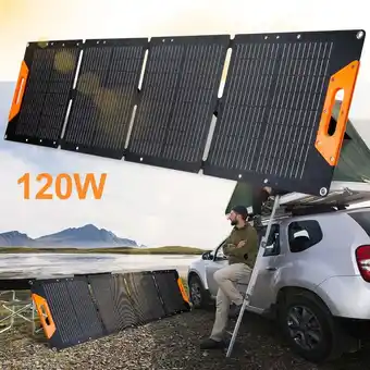 ManoMano Faltbares Solarpanel Faltbar Tragbar Monokristalline mit Neigungshalterungen mit einstellbarem Winkel für Die Meisten Powerst Angebot