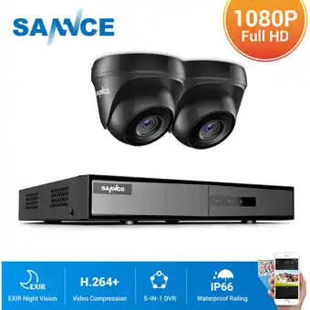 ManoMano 4CH 1080P Lite Videosicherheitssystem 5IN1 1080N dvr mit 2PCS 1080P Outdoor wasserdichte Heimvideoüberwachungskameras - ohne  Angebot