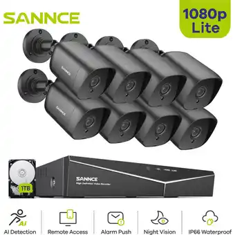 ManoMano 5-in-1 8CH 1080p dvr CCTV-Sicherheitskamerasystem mit 1080p hd kabelgebundenen Überwachungskameras für den Innen- und Außenbe Angebot