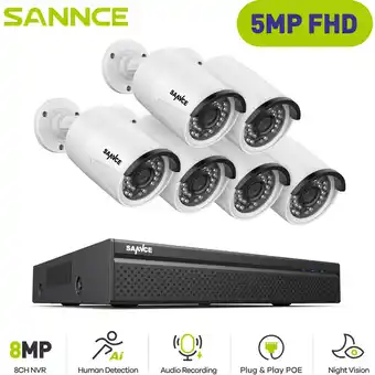 ManoMano PoE Videoüberwachungssets,4K nvr 65MP kamera Eingebautes Mikrofon H265+ SmartIR Nachtsicht IP66 überwachungskamera set - 0TB  Angebot