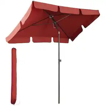 ManoMano Rechteckschirm 200 x 125cm Sonnenschirm Rechteckig Balkonschirm mit Tragetasche, Marktschirm für Balkon, Terrasse, Garten, So Angebot