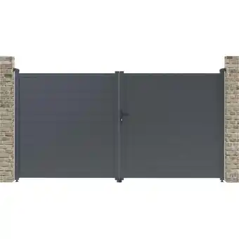 ManoMano Gartentor aus Aluminium Marc - 349.5 x 180.9 cm - Grau Angebot