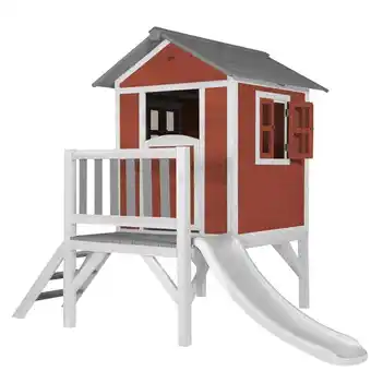 ManoMano Spielhaus Beach Lodge xl in Rot mit Rutsche in Weiß Stelzenhaus aus fsc Holz für Kinder Kleiner Spielturm für den Garten - Ro Angebot