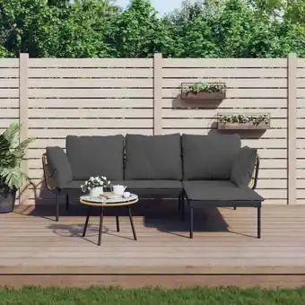 ManoMano 3-tlg. Garten-Lounge-Set,Gartenmöbel-Set mit Kissen Dunkelgrau Poly Rattan vidaXL Angebot