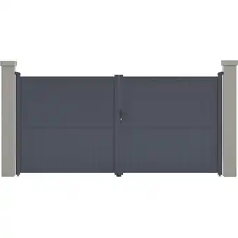 ManoMano Gartentor aus Aluminium Maurice - 349.5 x 155.9 cm - Grau Angebot