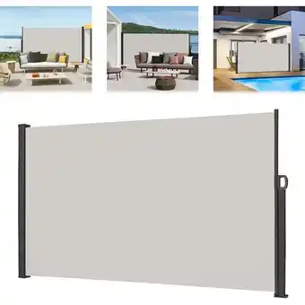 ManoMano 160x300cm Seitenmarkise Sichtschutz Sonnenschutz Windschutz, Markisenstoff aus Polyester für Terrasse Camping seitlicher Wind Angebot