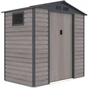 ManoMano Gardiun Surrey Metall-Gerätehaus 2,71 m2 Außenbereich 213x127x211 cm aus Stahl mit Seitenfenster und Holzmaserungseffekt Angebot