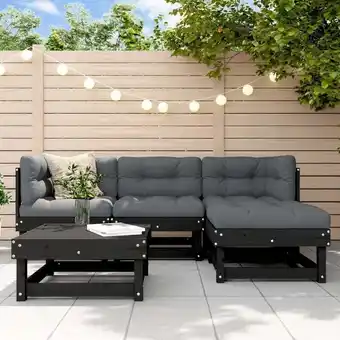 ManoMano 5-tlg. Garten-Lounge-Set,Gartenmöbel-Set Schwarz Massivholz Kiefer vidaXL564485 Angebot